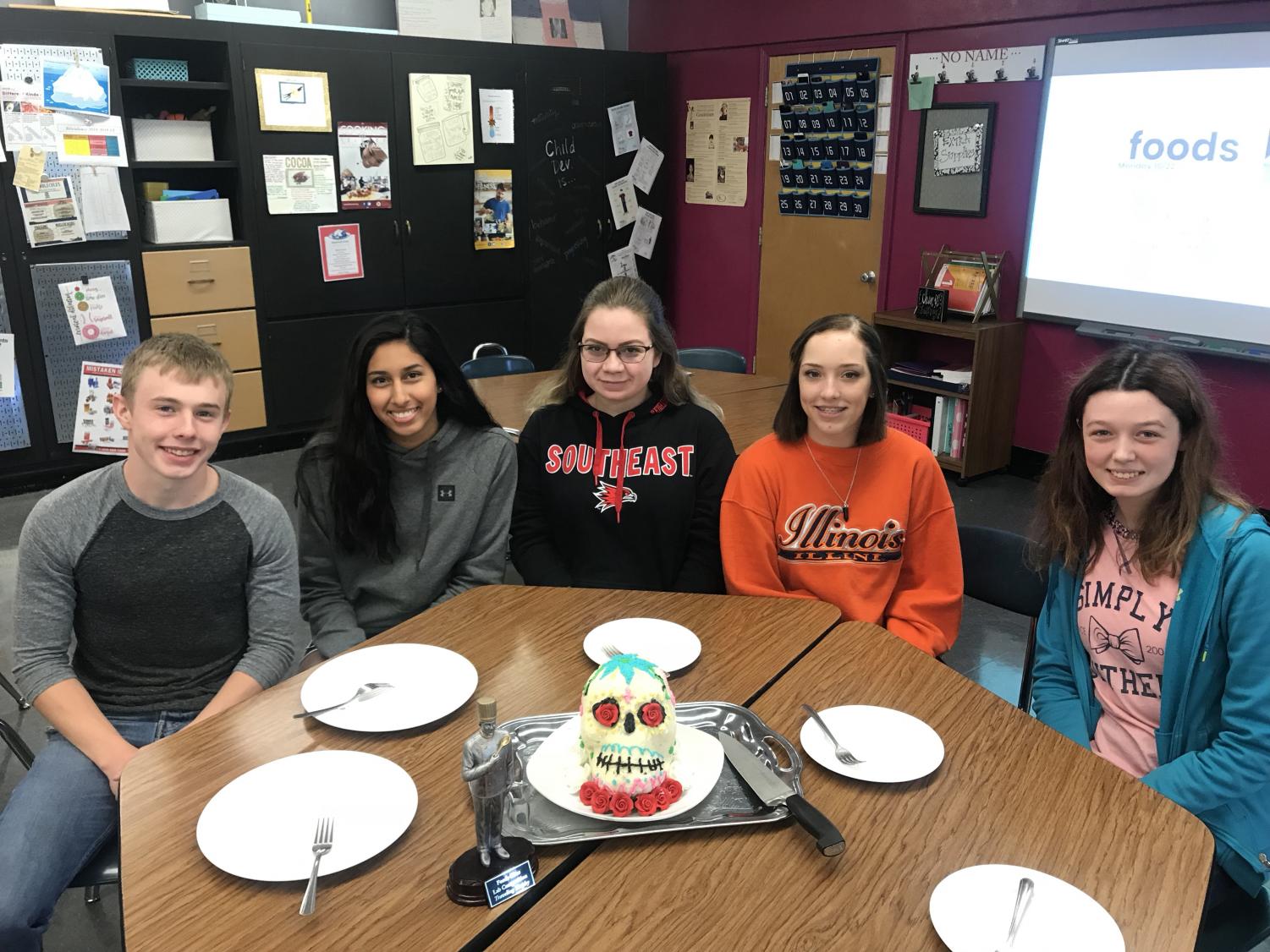 From left to right: Erik Cowell, Jocelyn Landeros, Molly Rowold, Elyzabeth Mitchell, and Cailyn Lawson.
