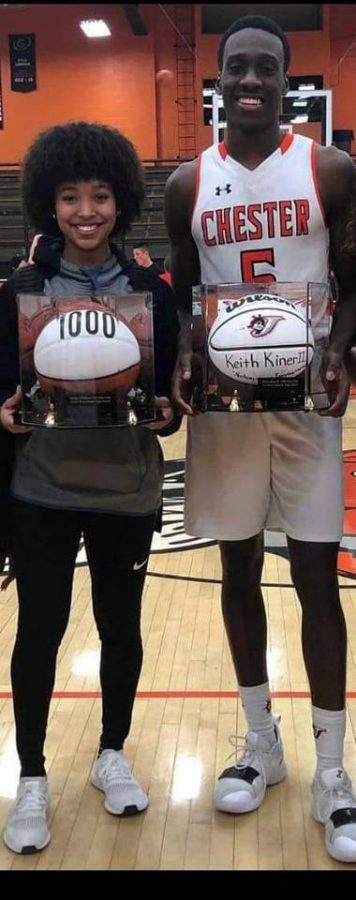 Destiny Williams and Keith Kiner were each honored for scoring 1,000 career points.