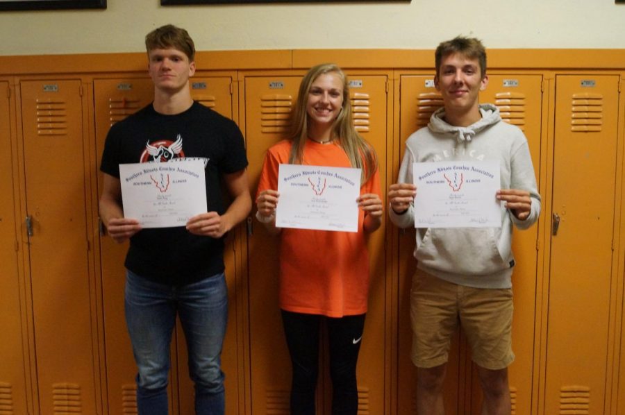 Aiden Jany, Josie Kattenbraker and Gage Garniss were named to the All-South team in track.