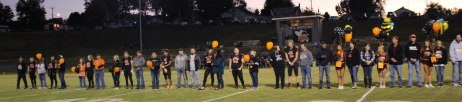 Seniors in fall sports, cheer and dance were honored prior to the Chester-Carmi football game.