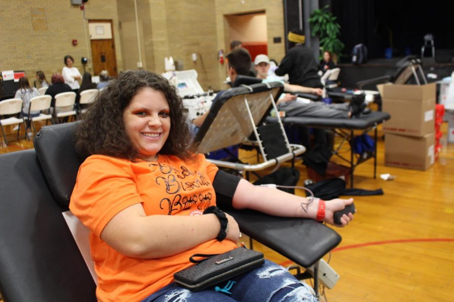 Maeghan+Fuller+donated+blood+at+the+drive+Oct.+31.