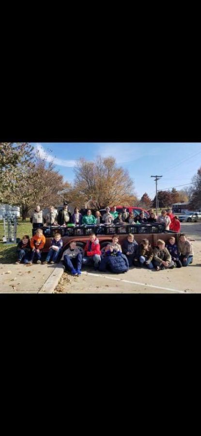 Local scouts took part in the annual food drive.