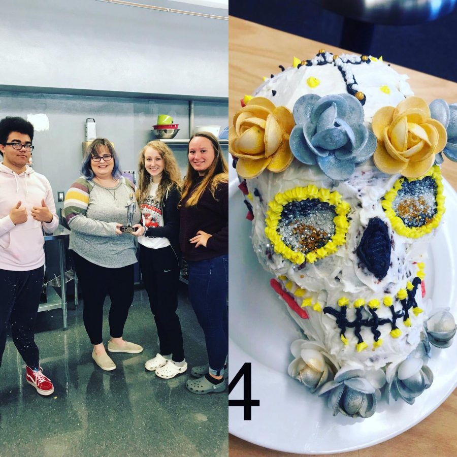 Students+who+baked+the+winning+skull+cake+were+Emarrea+Bell%2C+Chloe+Keim%2C+Alycia+Schmidt+and+Samantha+Eggemeyer.