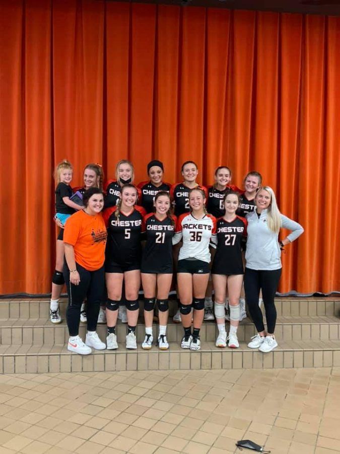 The Chester Lady Jackets beat Trico to win third place in the 2021 Labor Day Volleyball Tournament at Marissa and Red Bud.