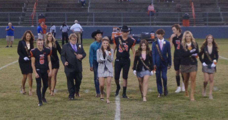 Brock Vasquez (sixth from right) was crowned homecoming king.