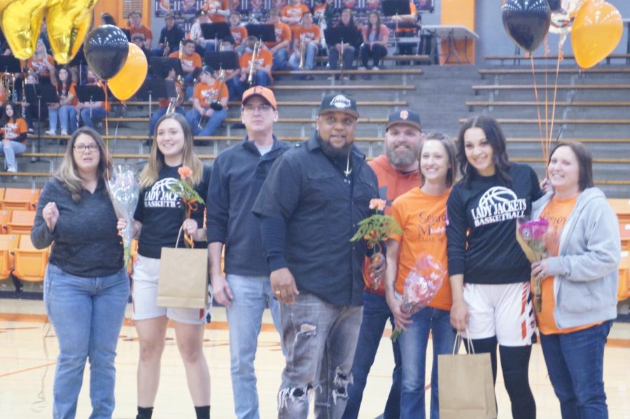 Seniors Alyssa Seymour and Kailyn Absher were recognized during Senior Night 