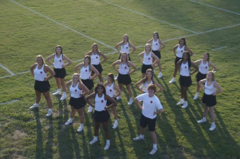 CHS cheerleaders appeared at the annual scrimmage.