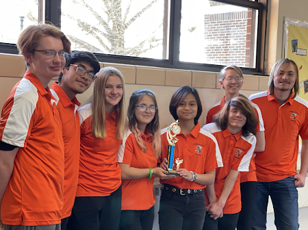 The Chester High School Scholar Bowl Team took third at the Marion Tournament. Pictured are Will Welge, Cesar Marquez, Erin Liefer, Ary Shipley, Nico DeGuzman, Ash Pfeiffer, Rylie McDonough and Chase Gilbert.