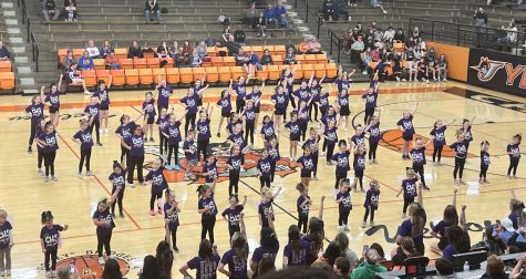 Participants in the CHS Cheer Camp performed at halftime of the Chester-Okawville game on Jan. 27.