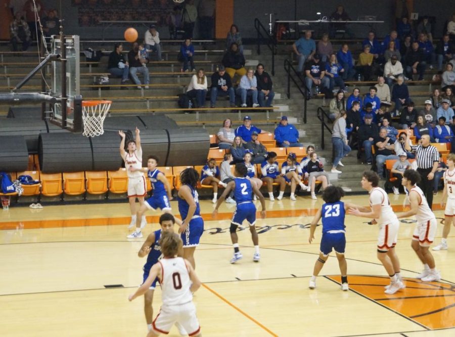 Gavin Schroeder launches a shot in the win over Sparta.