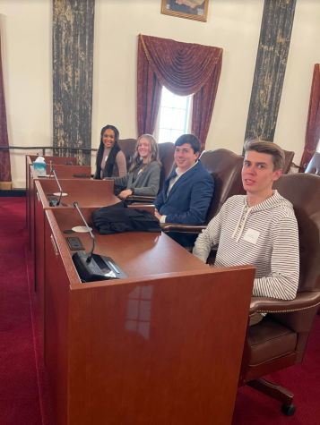 Maleia Absher, Hanna Colvis, Aidan Blechle and Jacob Handel attended the Youth Advisory Council session in Springfield March 15.