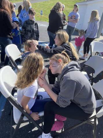 Face painting was one of the activities at the Student Council Easter egg hunt.