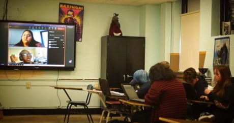 Two members of the Chicago Journalists Association held a Zoom session with members of the CHS Journalism class.