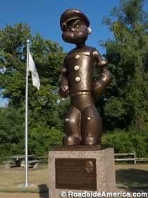 The Popeye statue, located at the Chester Welcome Center