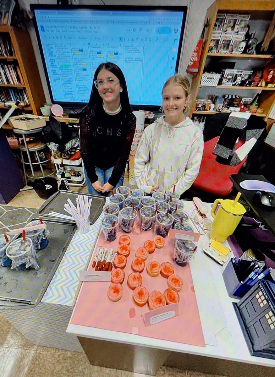 Nevaeh Armbruster & Breanna Tucker with their charcuterie board 