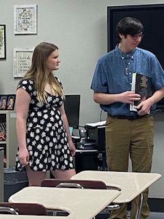 Megan Zimmer (11) and Jason Sibley (11) performing their vocal duet.