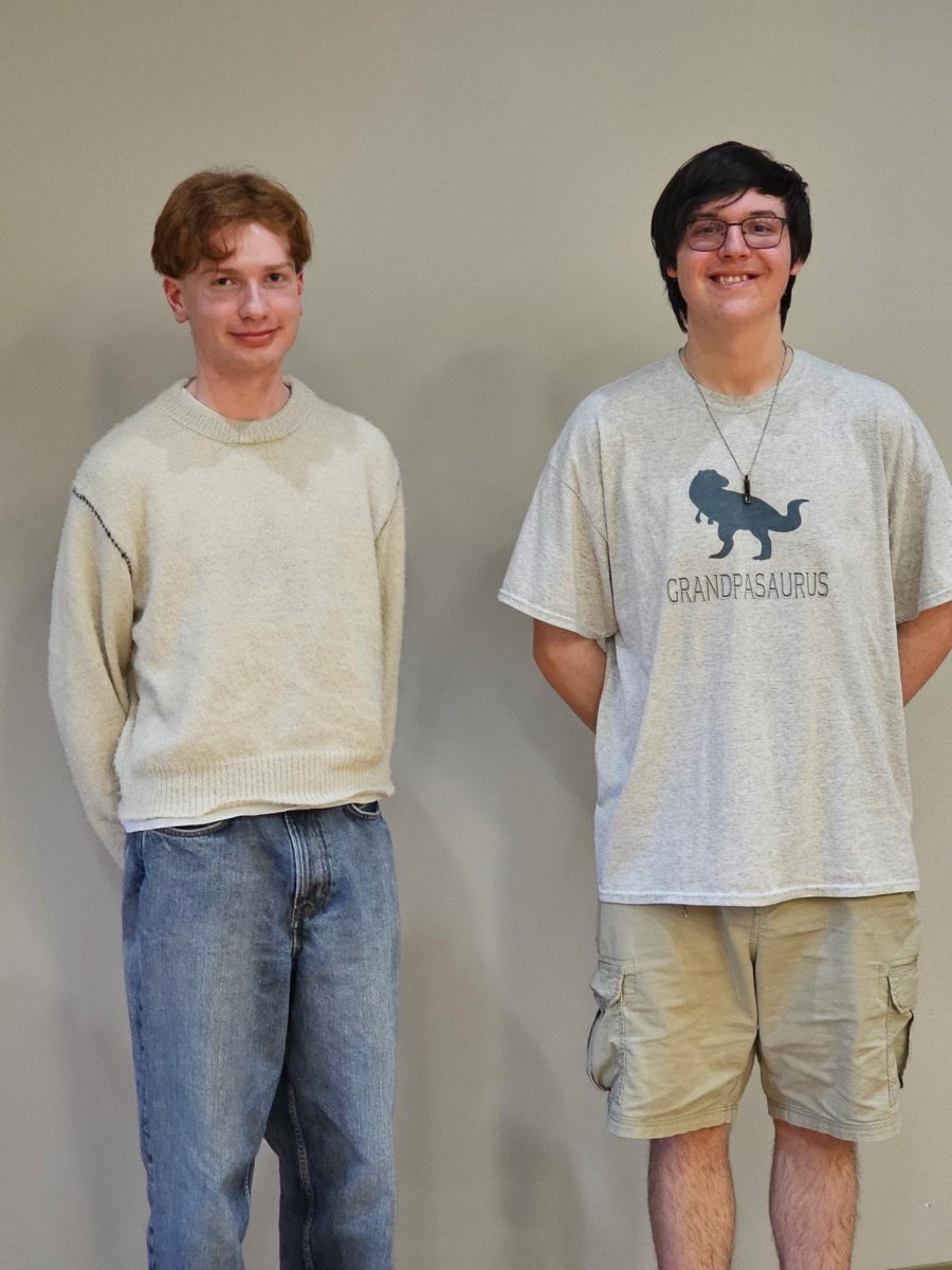 Will Welge (2nd Place) and Jason Sibley (1st Place) at the SWIC Poetry Competition reception in Red Bud 