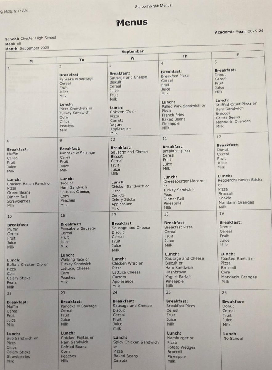 September Lunch Menu