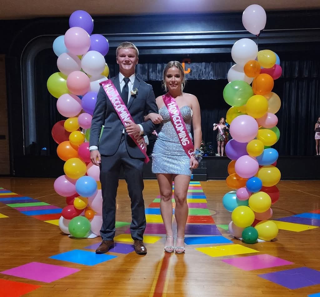 Runner up Camryn Wolff with her escort Trayton Peters