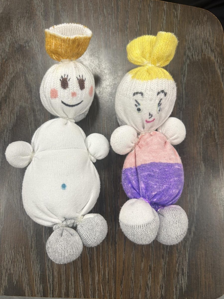 Hayden Cartwright and Elizabeth Wilson's sock babies. 